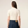 White Knit Short Sleeves Polo White Knit Short Sleeves Polo