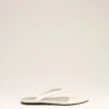 White Lamb Leather Pointed Toe Flip Flops White Lamb Leather Pointed Toe Flip Flops