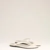 White Lamb Leather Pointed Toe Flip Flops White Lamb Leather Pointed Toe Flip Flops