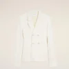White Linen Double Breasted Jacket