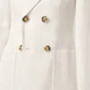 White Linen Double Breasted Jacket