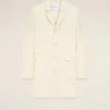 White New Wool Straight Simple Breasted Coat White New Wool Straight Simple Breasted Coat