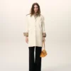 White New Wool Straight Simple Breasted Coat White New Wool Straight Simple Breasted Coat