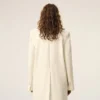 White New Wool Straight Simple Breasted Coat White New Wool Straight Simple Breasted Coat
