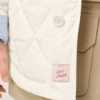 White Nylon Padded Buttoned Jacket White Nylon Padded Buttoned Jacket