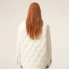 White Nylon Padded Buttoned Jacket White Nylon Padded Buttoned Jacket