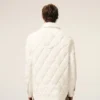 White Nylon Padded Buttoned Jacket White Nylon Padded Buttoned Jacket