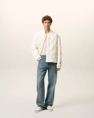 white nylon padded jacket 2 330x413 - White Nylon Padded Jacket