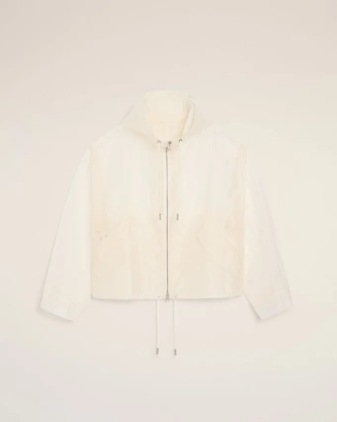 White Nylon Zipped Windbreaker White Nylon Zipped Windbreaker