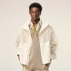 White Nylon Zipped Windbreaker White Nylon Zipped Windbreaker