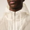 White Nylon Zipped Windbreaker White Nylon Zipped Windbreaker