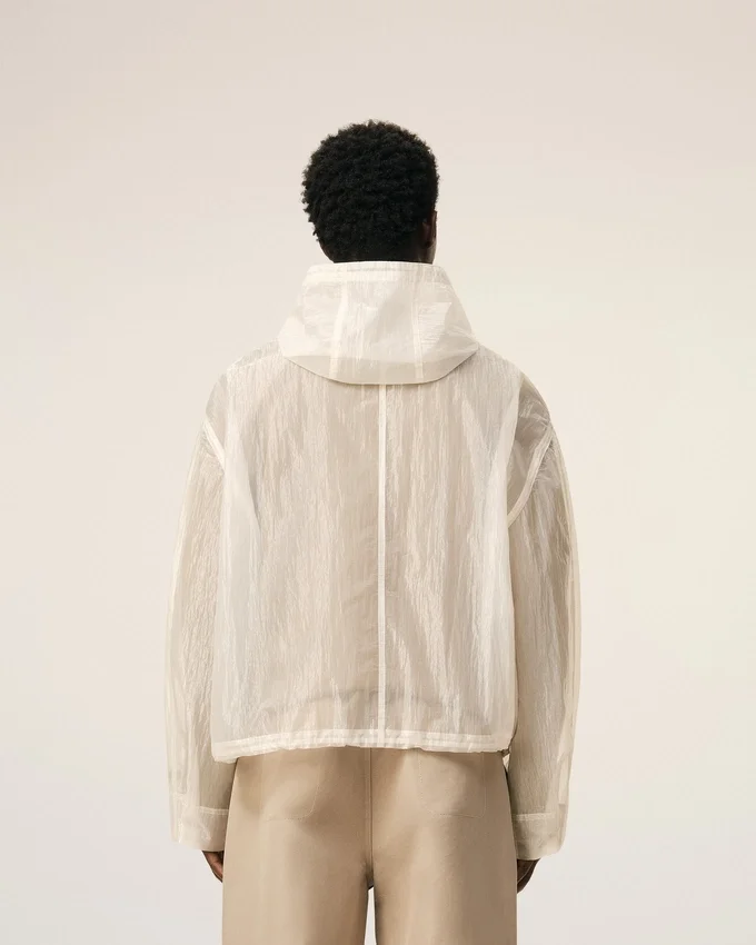 White Nylon Zipped Windbreaker White Nylon Zipped Windbreaker
