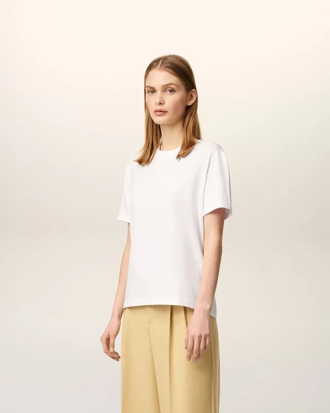 White Organic Cotton Ami De Coeur T-Shirt White Organic Cotton Ami De Coeur T-Shirt