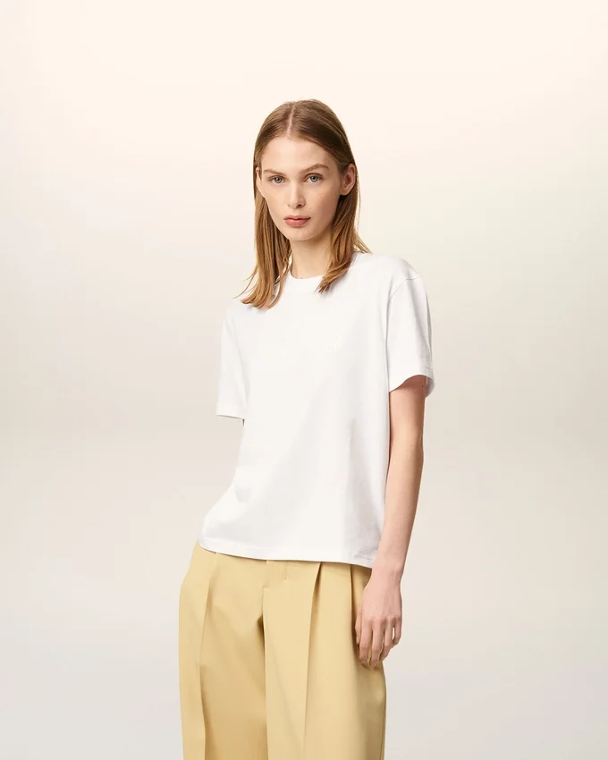 White Organic Cotton Ami De Coeur T-Shirt White Organic Cotton Ami De Coeur T-Shirt