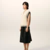 White Ribbed Wool Sleeveless Ami De Coeur Sweater White Ribbed Wool Sleeveless Ami De Coeur Sweater