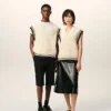 White Ribbed Wool Sleeveless Ami De Coeur Sweater White Ribbed Wool Sleeveless Ami De Coeur Sweater