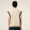White Ribbed Wool Sleeveless Ami De Coeur Sweater White Ribbed Wool Sleeveless Ami De Coeur Sweater