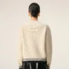 White Ribbed Wool V Neck Ami De Coeur Sweater