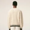 White Ribbed Wool V Neck Ami De Coeur Sweater