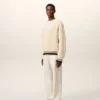 White Ribbed Wool V Neck Ami De Coeur Sweater