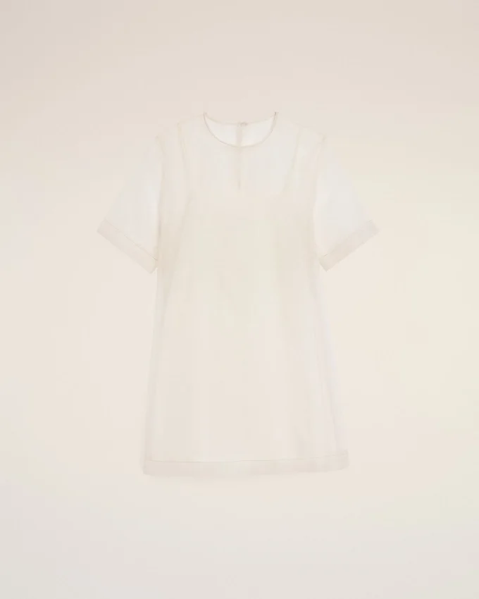 White Silk Mini Trapeze Dress White Silk Mini Trapeze Dress