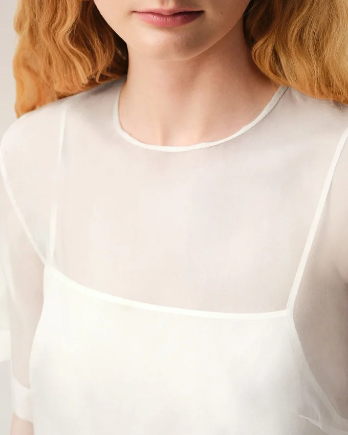 White Silk Mini Trapeze Dress White Silk Mini Trapeze Dress