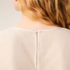 White Silk Short Sleeves Sheer with Undertop Top White Silk Short Sleeves Sheer with Undertop Top