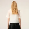 White Silk Short Sleeves Sheer with Undertop Top White Silk Short Sleeves Sheer with Undertop Top