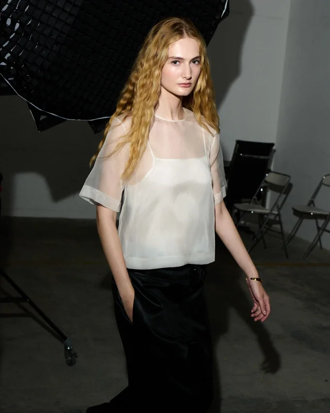 White Silk Short Sleeves Sheer with Undertop Top White Silk Short Sleeves Sheer with Undertop Top