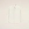 White Striped Cotton Ami De Coeur Boxy Shirt White Striped Cotton Ami De Coeur Boxy Shirt