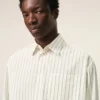 White Striped Cotton Ami De Coeur Boxy Shirt White Striped Cotton Ami De Coeur Boxy Shirt