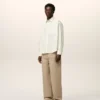 White Striped Cotton Ami De Coeur Boxy Shirt White Striped Cotton Ami De Coeur Boxy Shirt