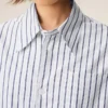White Striped Cotton Ami De Coeur Wide Shirt