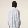 White Striped Cotton Ami De Coeur Wide Shirt