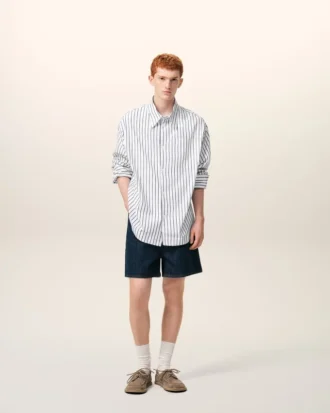white striped cotton ami de coeur wide shirt 2 330x413 - White Striped Cotton Ami De Coeur Wide Shirt