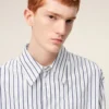 White Striped Cotton Ami De Coeur Wide Shirt