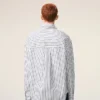 White Striped Cotton Ami De Coeur Wide Shirt