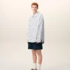 White Striped Cotton Ami De Coeur Wide Shirt