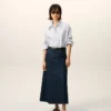 White Striped Cotton Ami De Coeur Wide Shirt