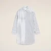 White Striped Cotton Ami De Coeur Wide Shirt Dress White Striped Cotton Ami De Coeur Wide Shirt Dress