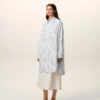White Striped Cotton Ami De Coeur Wide Shirt Dress White Striped Cotton Ami De Coeur Wide Shirt Dress