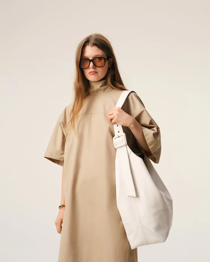White Taurillon Leather Etienne Crossbody Bag White Taurillon Leather Etienne Crossbody Bag