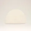 White Wool Ami Leather Label Beanie