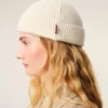 White Wool Ami Leather Label Beanie