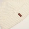 White Wool Ami Leather Label Beanie