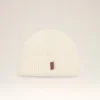 White Wool Ami Leather Label Beanie
