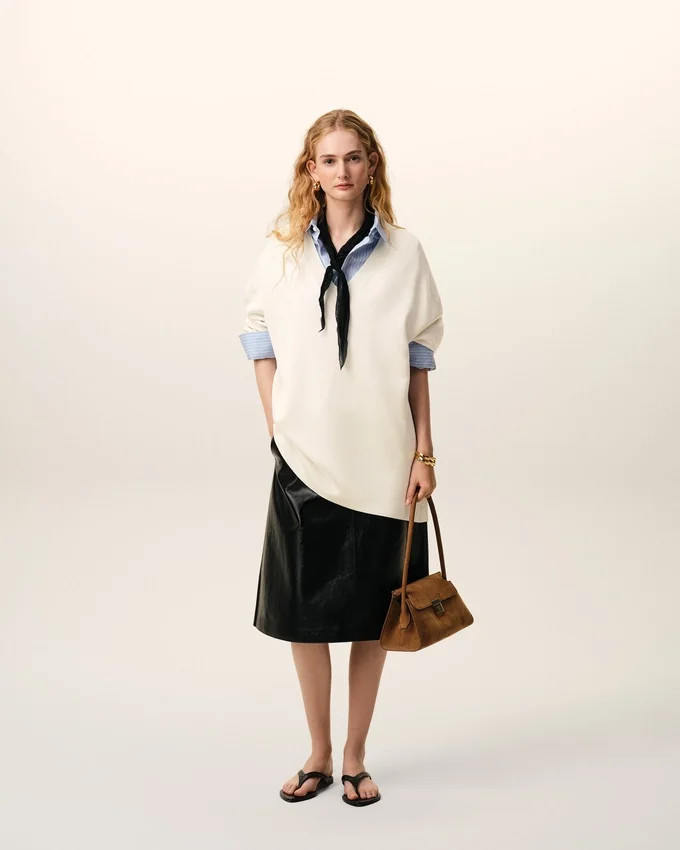 White Wool Short Sleeves V Neck Sweater White Wool Short Sleeves V Neck Sweater