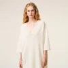 White Wool Short Sleeves V Neck Sweater White Wool Short Sleeves V Neck Sweater