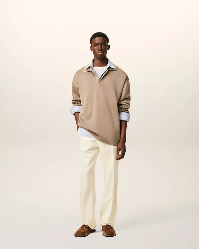 White Wool Straight Trousers White Wool Straight Trousers