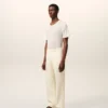 White Wool Straight Trousers White Wool Straight Trousers